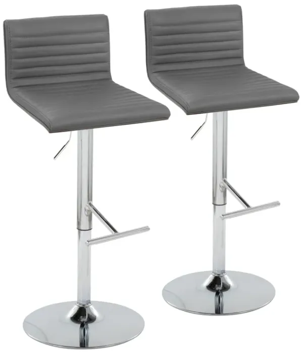 Mason - Contemporary Adjustable Barstool & Swivel With Straight T Footrest (Set of 2)