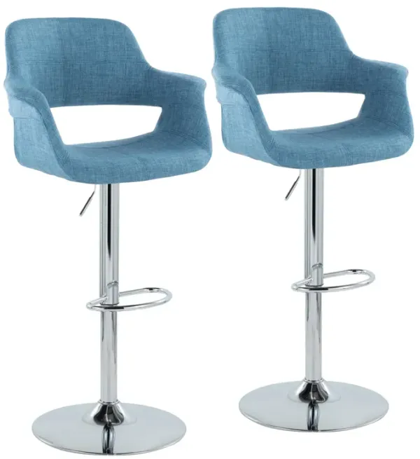 Vintage Flair - Mid Century Modern Adjustable Barstool With Oval Footrest (Set of 2)