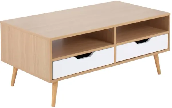 Astro - Contemporary Coffee Table - Natural / White