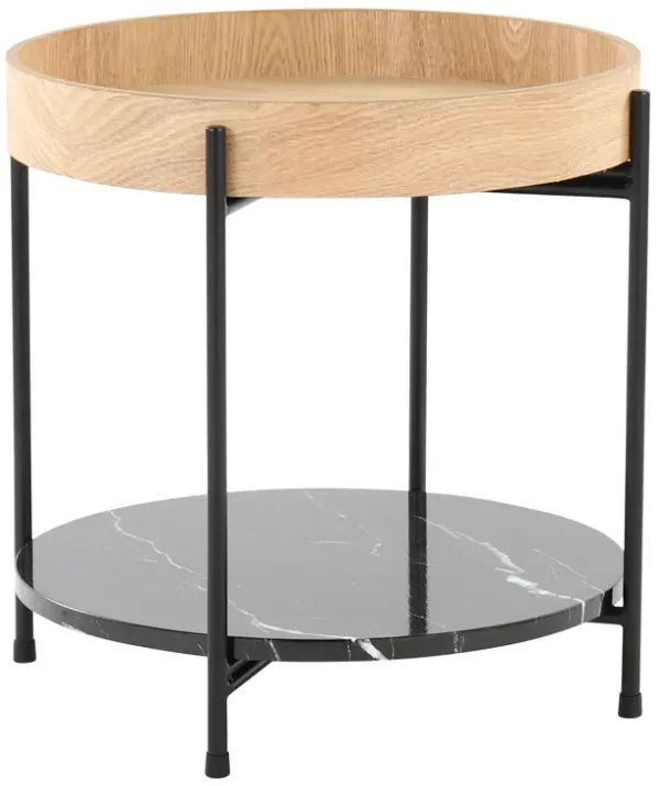 Daniella - Contemporary End Table - Black / Natural