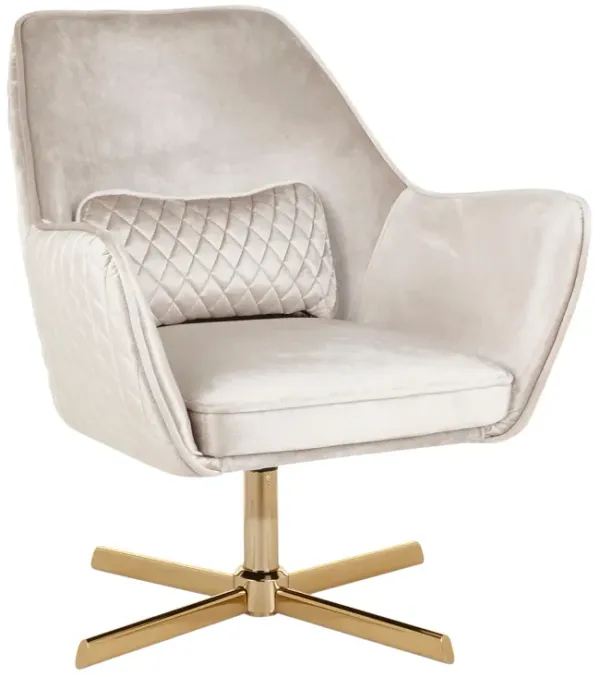 Diana - Contemporary Lounge Chair - Gold / Cream