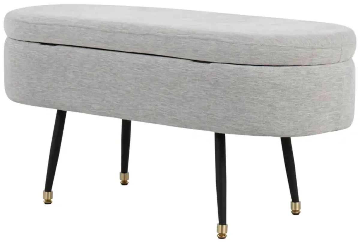 Harvey - Contemporary Storage Bench - Black / Light Gray