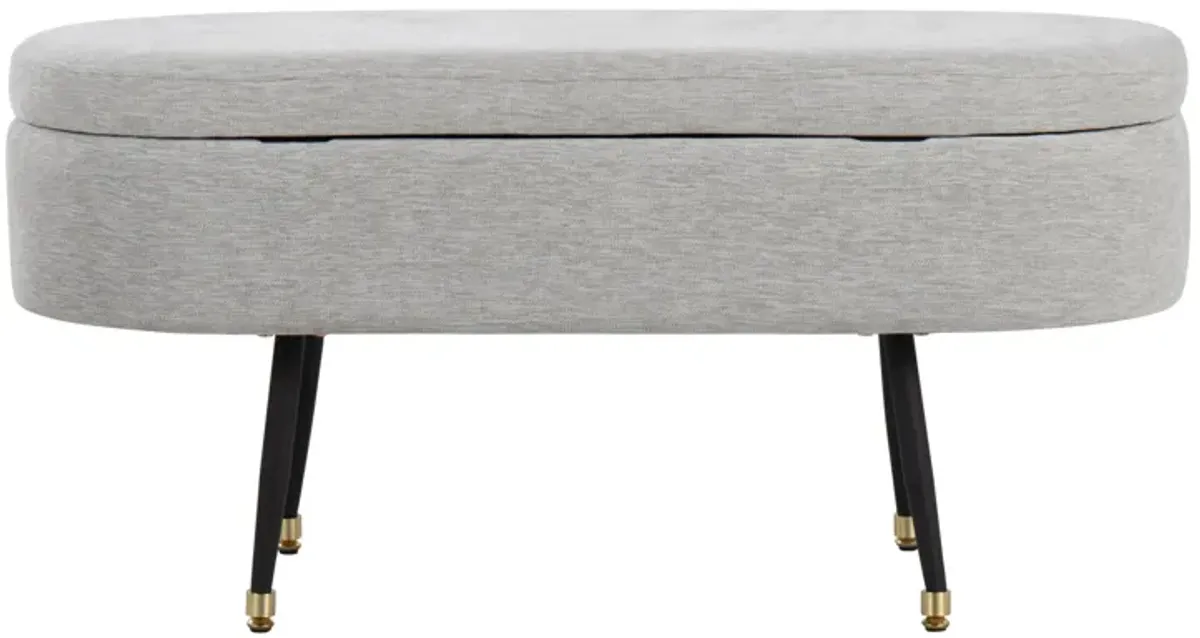 Harvey - Contemporary Storage Bench - Black / Light Gray