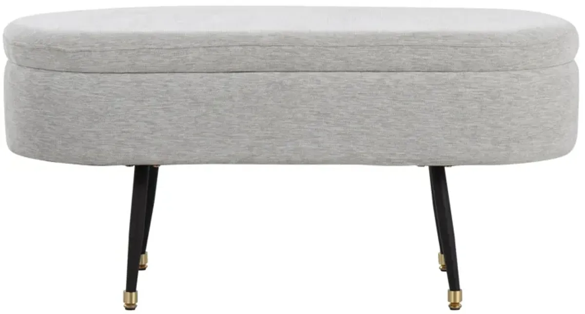 Harvey - Contemporary Storage Bench - Black / Light Gray