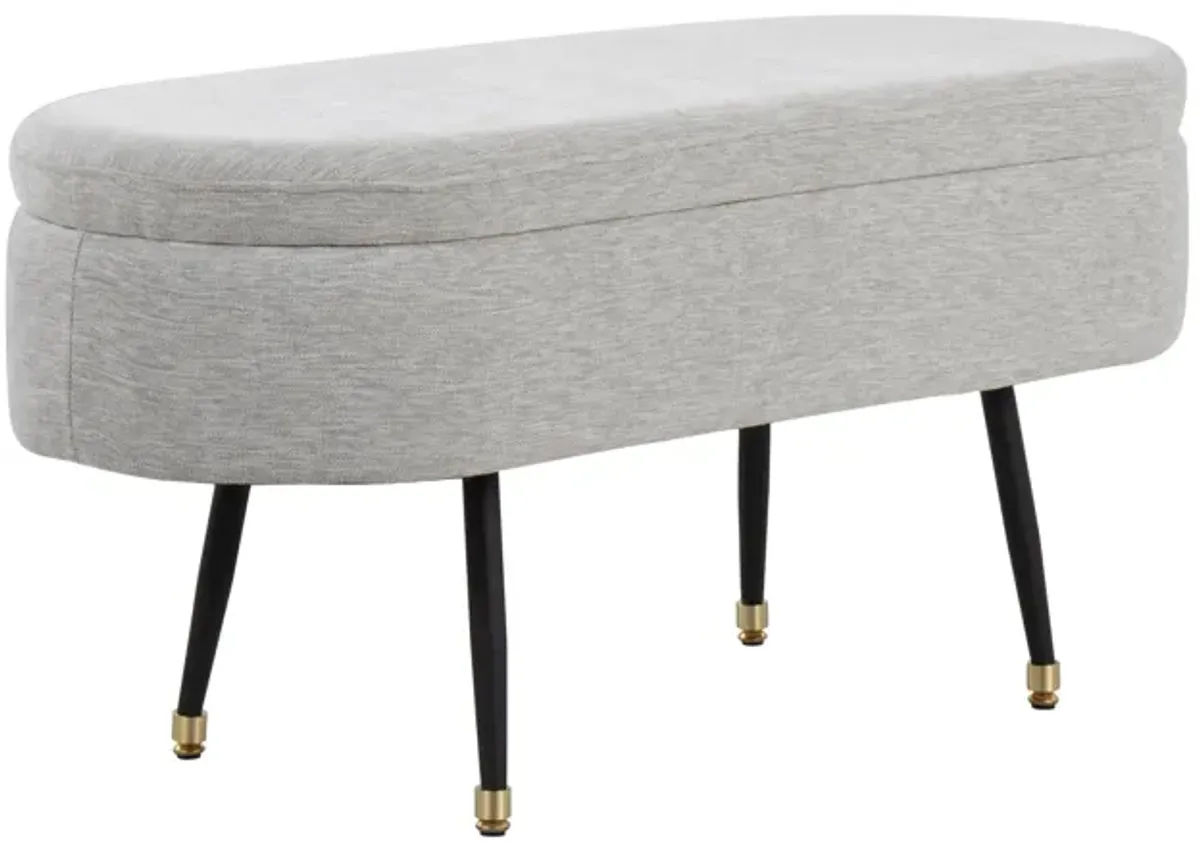 Harvey - Contemporary Storage Bench - Black / Light Gray