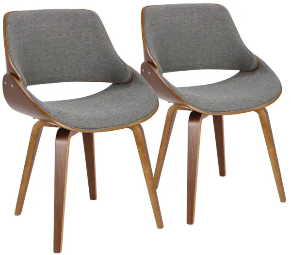 Fabrizzi - Mid-Century Modern Dining / Chair (Set of 2) - Walnut / Gray
