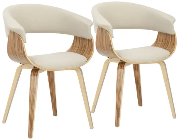 Vintage Mod - Mid-Century Modern Dining / Chair (Set of 2) - Zebra / Cream