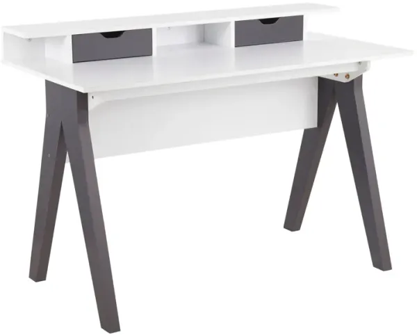 Wishbone - Contemporary Desk - Gray / White