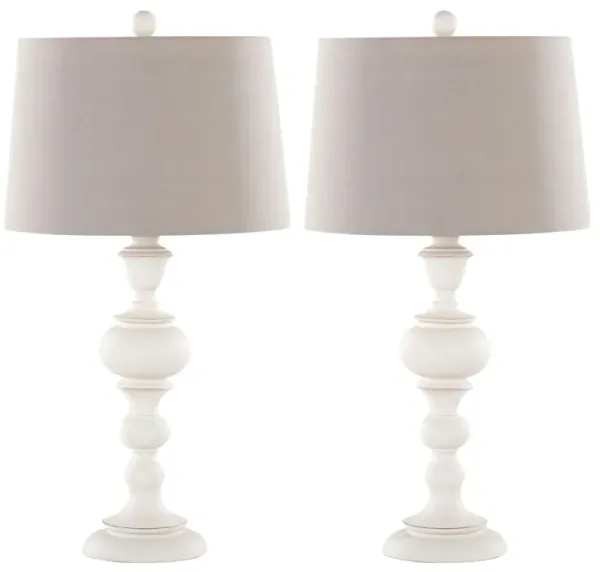 Morocco - Farmhouse Poly Table Lamp (Set of 2) - Distressed Off White / Soft Gray