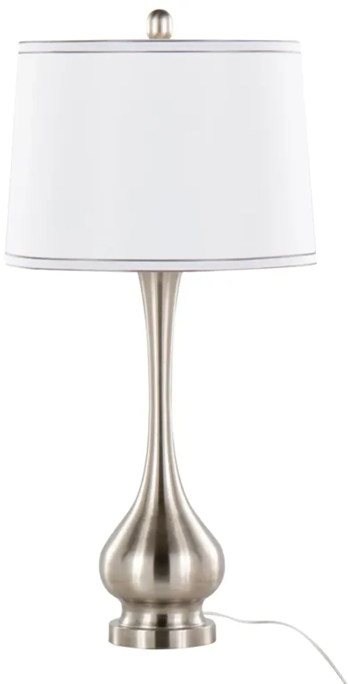 Cairo - Contemporary Table Lamp (Set of 2) - Nickel / White / Silver Trim