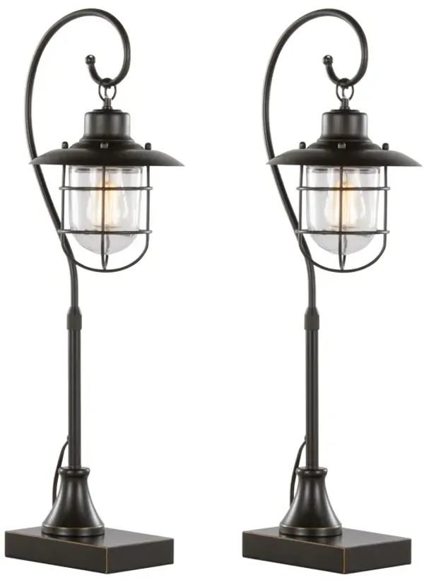 Landen - Contemporary Task Lamp (Set of 2) - Oil Rubbed Bronze / Clear