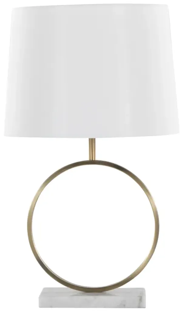 Moon - Contemporary Table Lamp - White / Gold