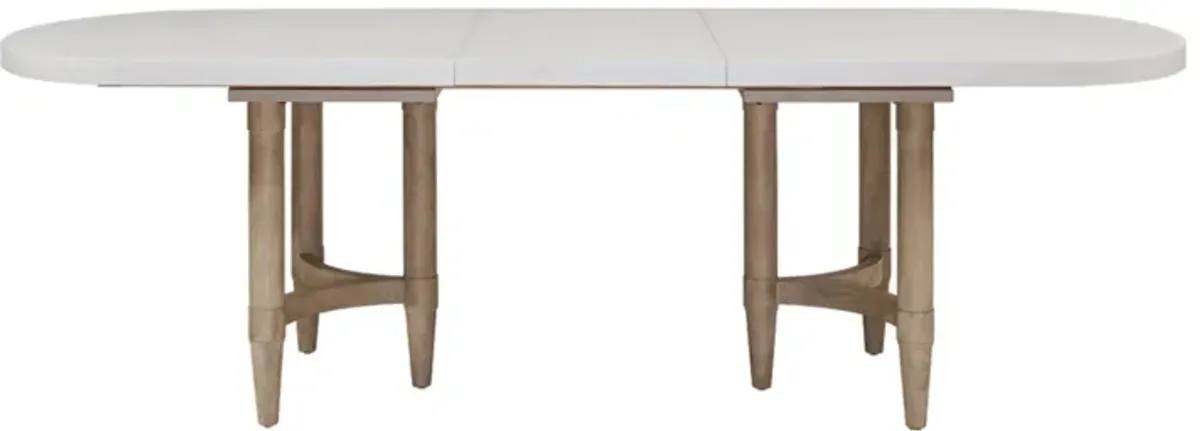 Triad - Double Pedestal Dining Table With Leaf - Sand