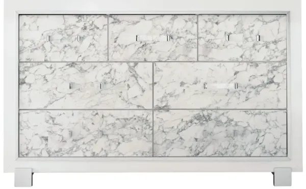 Skye - Marble Dresser - White