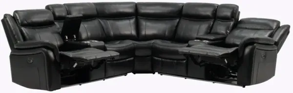 Jupiter - Leather Sectional - Black