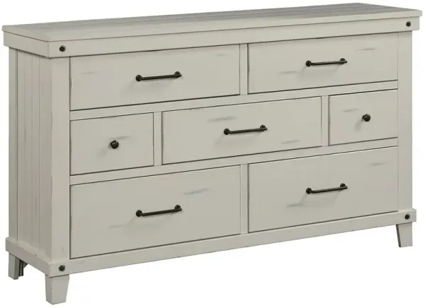 7 Drawer Dresser - White