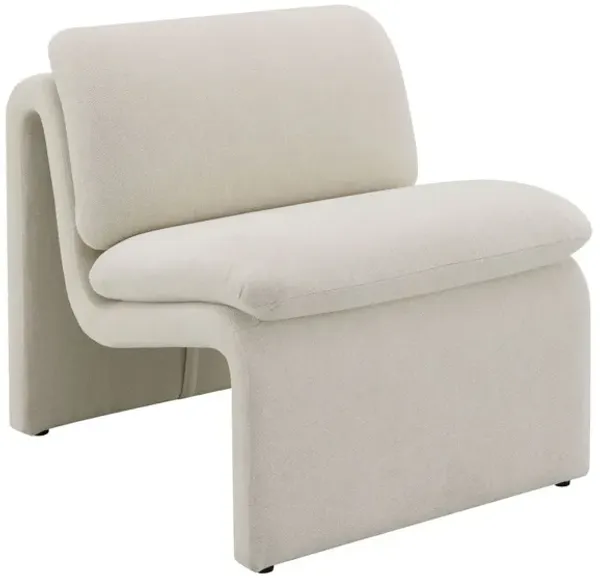 Jaeda - Innovative EleganceAccent Chair In Curved Shape - Beige