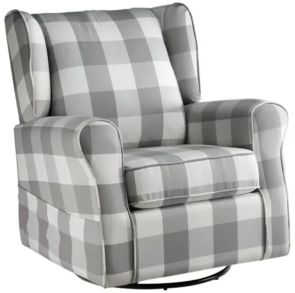 Patli - Glider Chair With Swivel - Gray / White