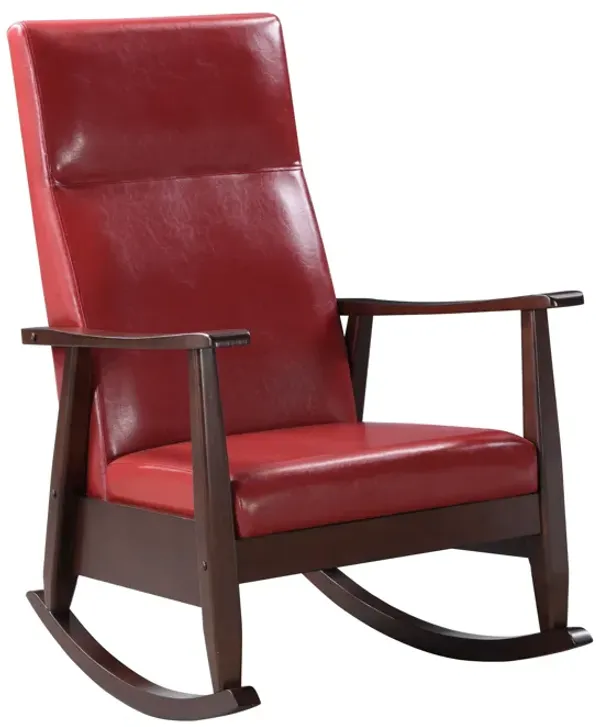 Raina - Rocking Chair - Red / Espresso