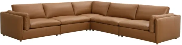 Brighton - Top Grain Leather Modular Sectional - Brown