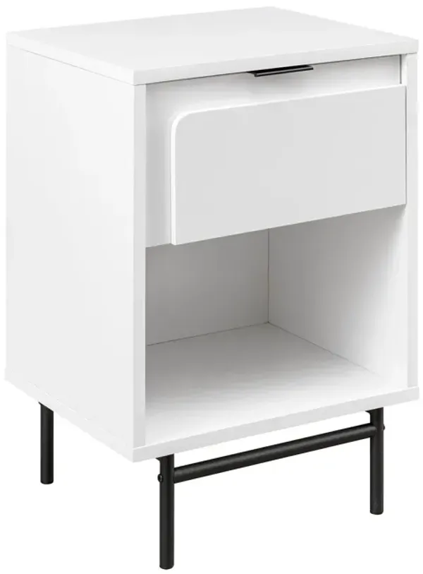 Modern 1 Drawer Nightstand - Solid White