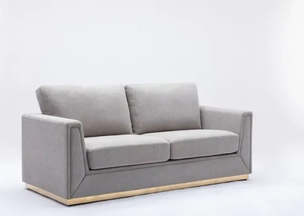 Valin - Linen Sofa For Living Room - Gray