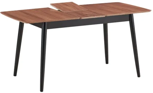 Lanae - Dining Table (Extension Bufferfly Leaf) - Natural / Black