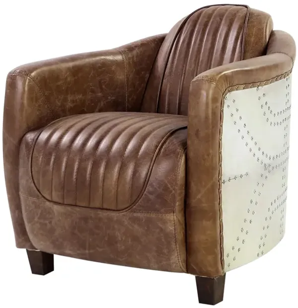 Brancaster - Grain Leather Chair - Brown