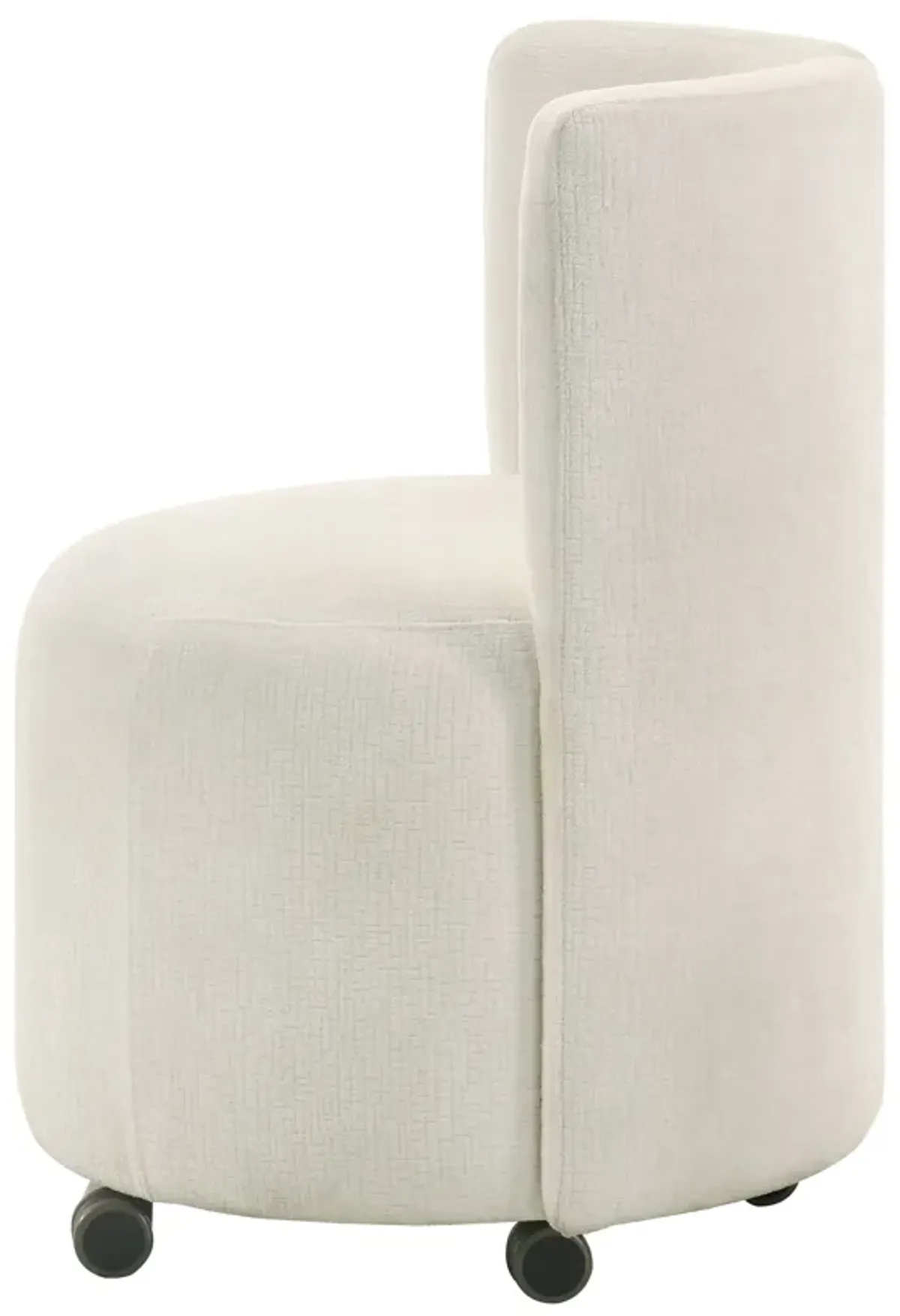 Blayde - Chenille Side Chair With Swivel (Set of 2) - White