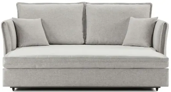 Oren - Chenille Sleeper Sectional Sofa With Storage 2 Toss Pillows - Gray