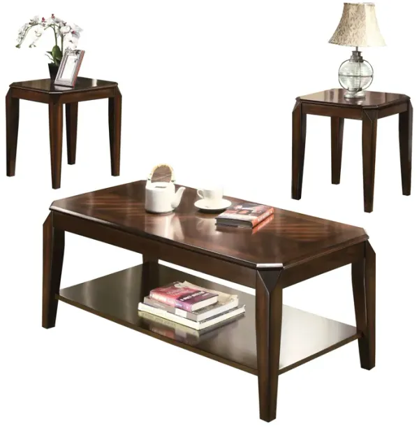 Docila - 3 Piece Pack Coffee With End Table (Set of 3) - Walnut
