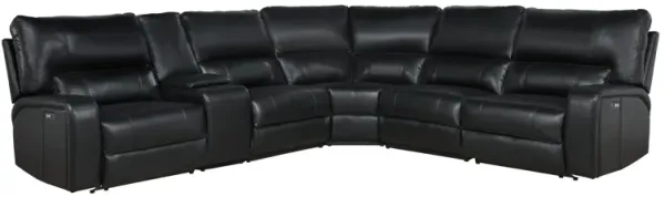 Saul - Power Recliner Sectional Sofa With USB Port Cupholder Console