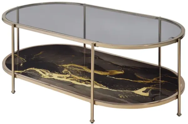 Fiorella - Marble Print Glass Table