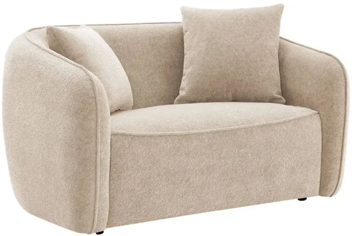 Keith - Chenille Loveseat With 2 Matching Color Toss Pillows