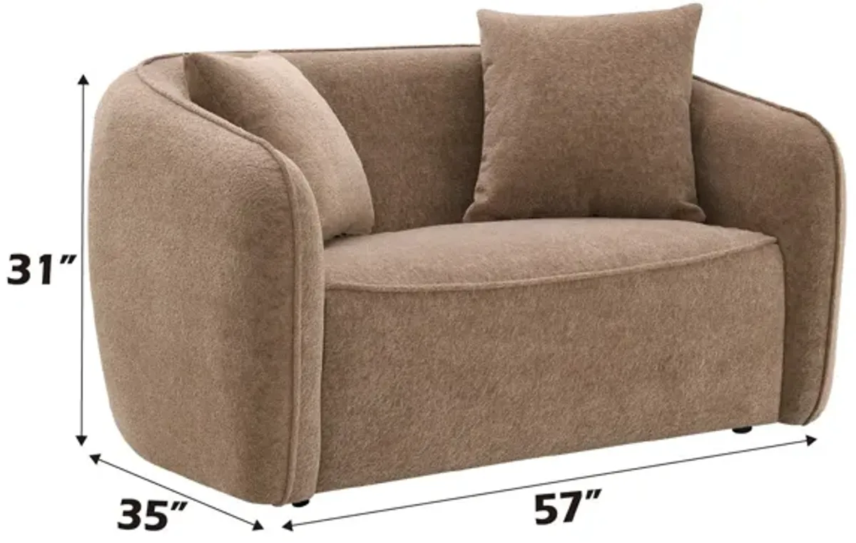 Keith - Chenille Loveseat With 2 Matching Color Toss Pillows