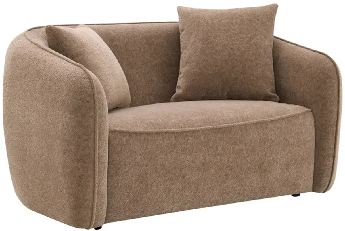 Keith - Chenille Loveseat With 2 Matching Color Toss Pillows