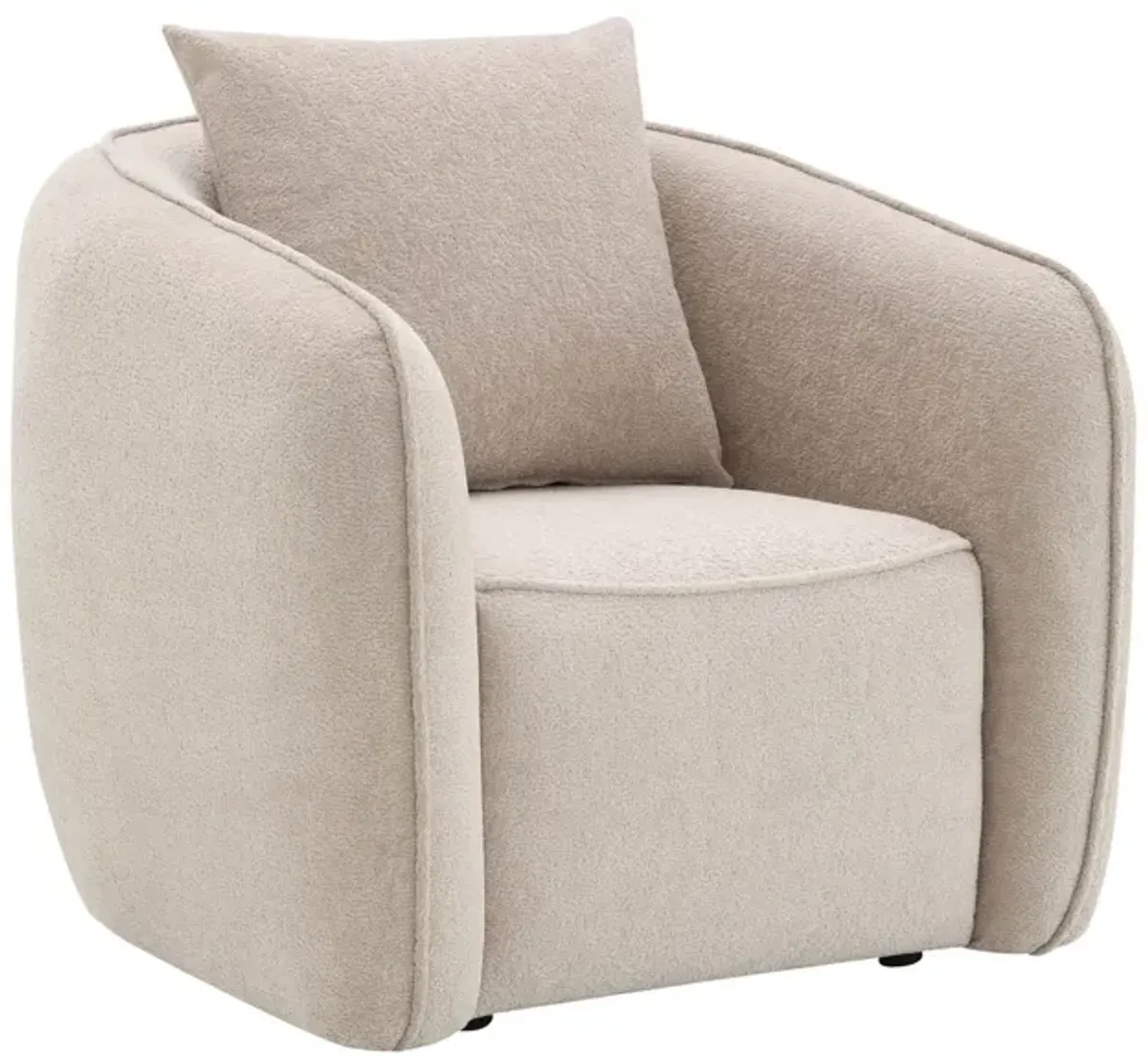 Keith - Chenille Chair With 1 Matching Color Toss Pillows