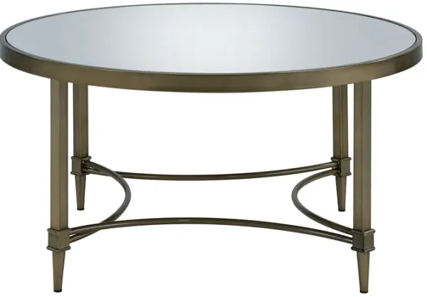 Aditya - Mirrored Antique Brass Coffee Table - Antique Brass