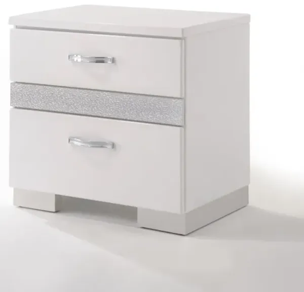 Naima II - High Gloss Nightstand - White