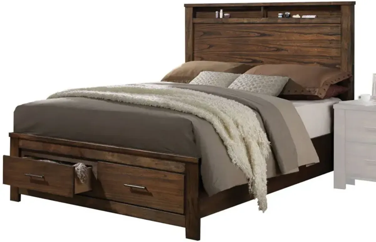 Merrilee - Eastern King Bed With Storage - Oak