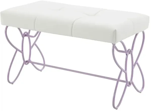 Priya II - Synthetic Leather Purple Bench - Purple / White