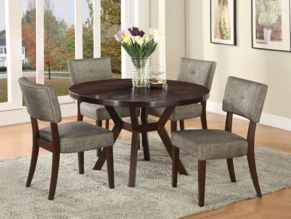 Drake - 5 Pieces Dining Room Set - Espresso / Gray