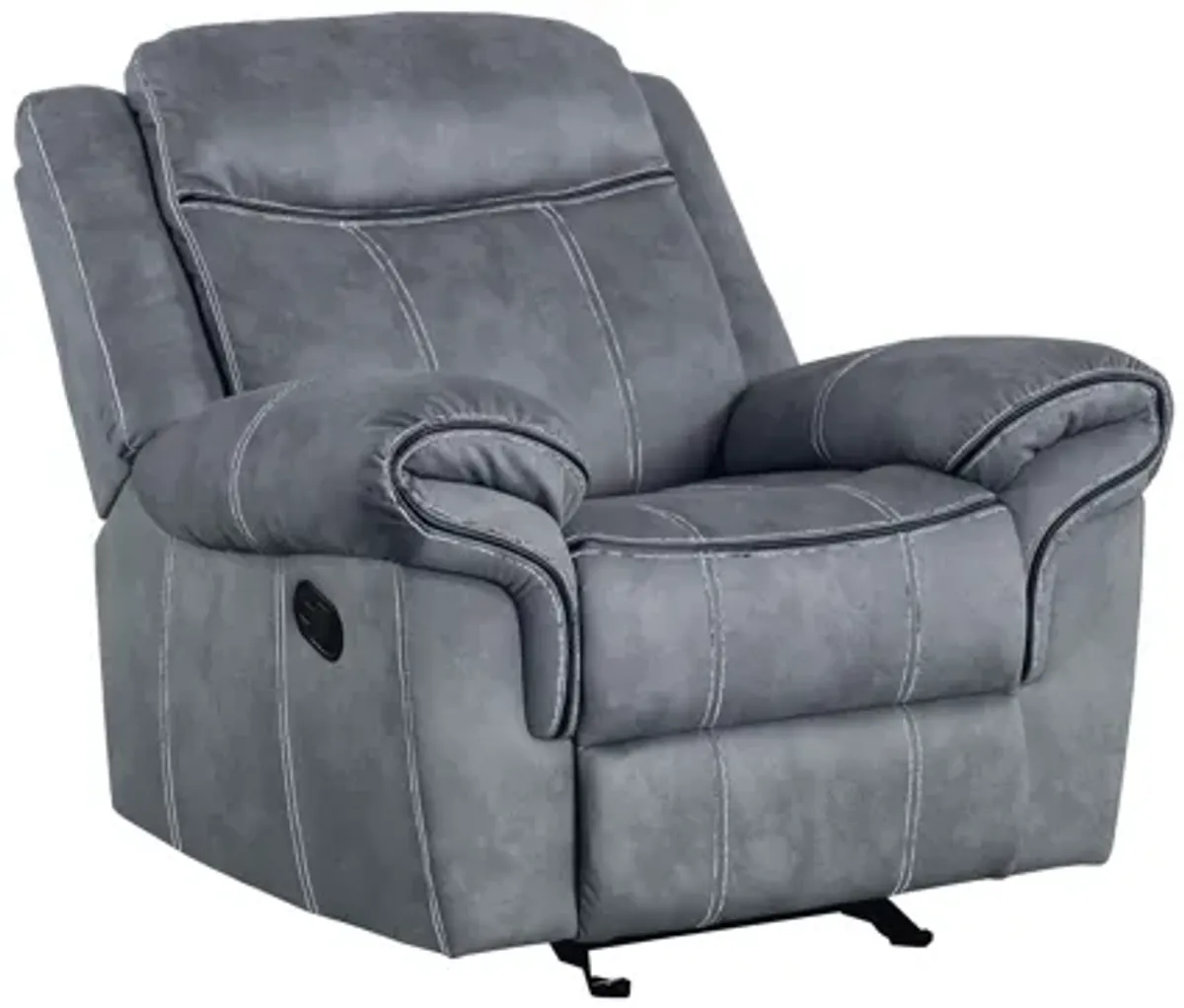 Zubaida - Two Tone Velvet 3 Piece Recliner Living Room Set