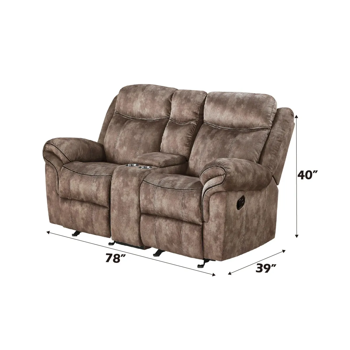 Zubaida - Two Tone Velvet 3 Piece Recliner Living Room Set