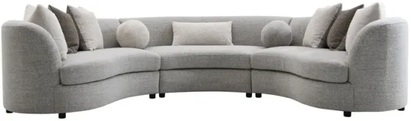 Ivria - Boucle Sectional Sofa With 9 Pillows - Gray
