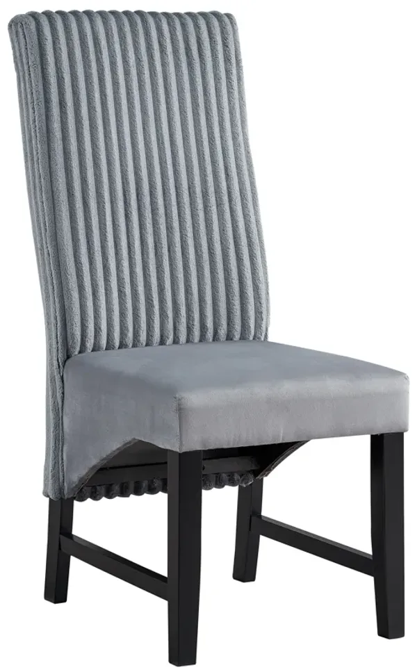 Kini - Corduroy Side Chair (Set of 2) - Black / Gray