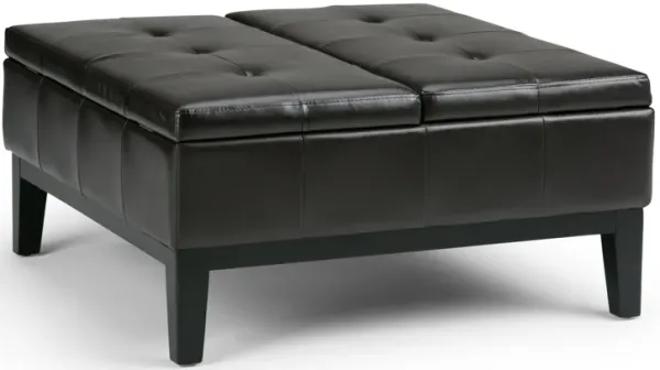 Dover - Square Coffee Table Storage Ottoman - Tanners Brown