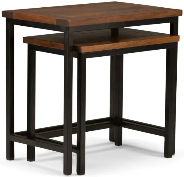 Skyler - 2 Piece Nesting Side Table - Dark Cognac Brown