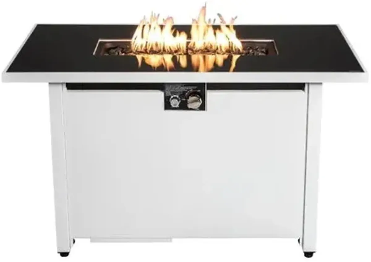 Rectangular Fire Pit With Frame Elegant Design