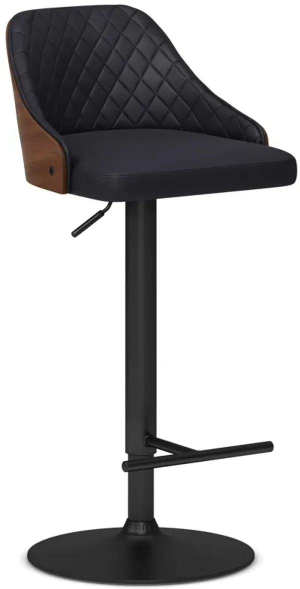 Edwin - Adjustable Swivel Bar Stool - Black